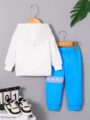 Children's Cartoon Truck Graphic Hoodie & Pants Set - Farnelli