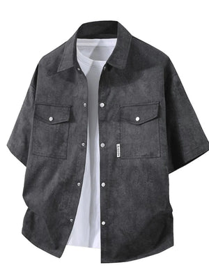Men's Plus Size Button Up Short Sleeve Shirt - Farnelli