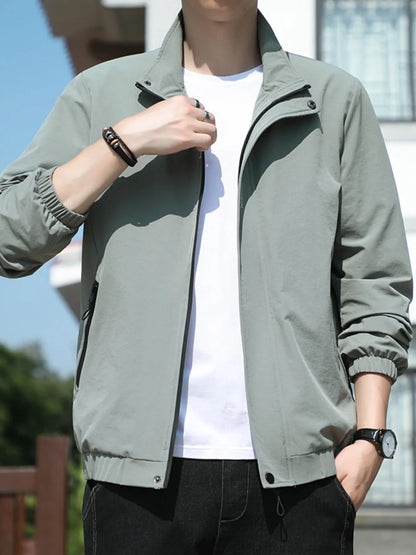 Men's Plus Size Zip Up Long Sleeve Jacket - Farnelli