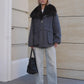 Rimini Genuine Fur Trim Wool Blend Parka in Graphite