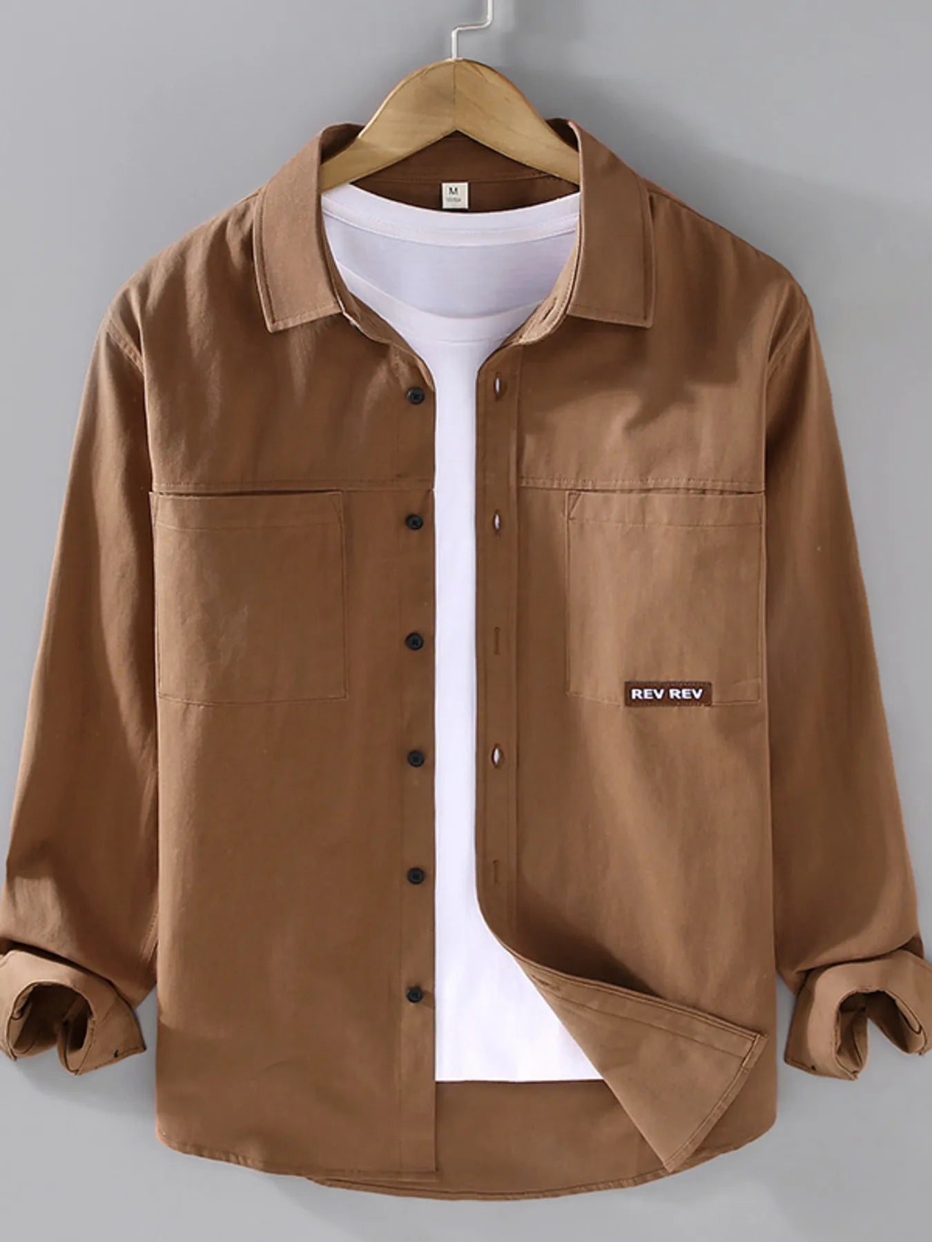 Men's Plus Size Button Up Long Sleeve Shirt - Farnelli
