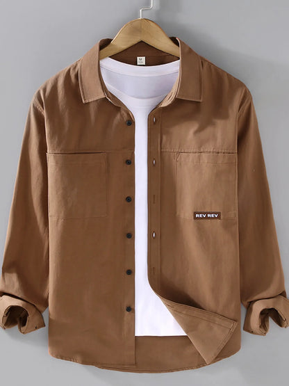 Men's Plus Size Button Up Long Sleeve Shirt - Farnelli