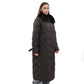 Riley Genuine Fur Trim Down Fill Coat in Black