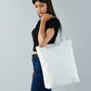 White Leather Shoulder Tote Bag