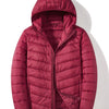 Men's Plus Size Lightweight Zip Up Puffer Jacket - Burgundy