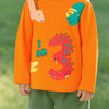 Children's Dinosaur Print Long Sleeve T-Shirt - Tangerine