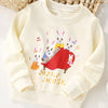 Children's Cute Rabbit Piano Crew Neck Sweatshirt - Ivory