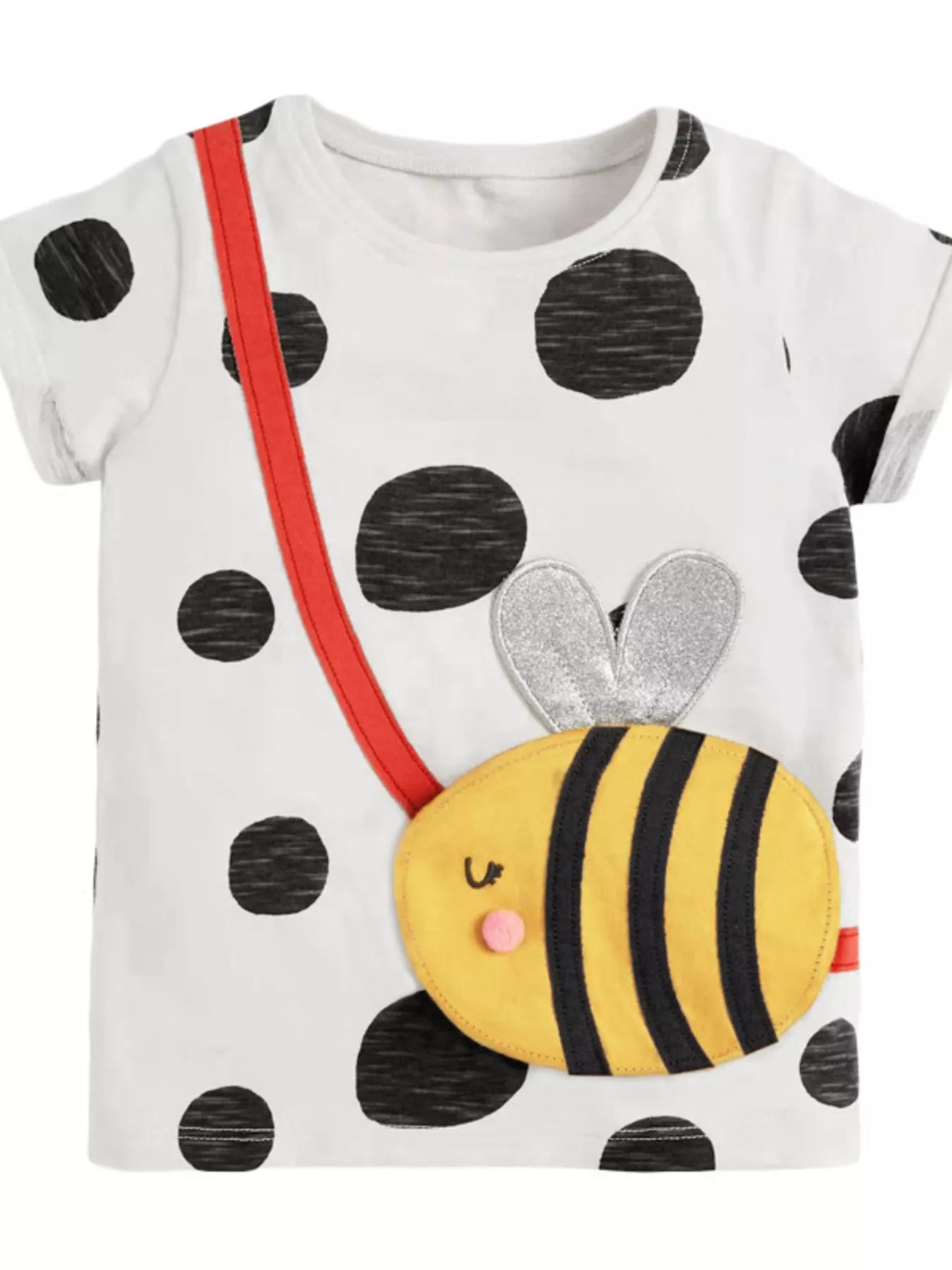 Children's Bee Applique Polka Dot T-Shirt - Farnelli