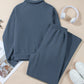 Collared Sweatshirt and High Waist Pants Active Set - Farnelli