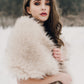 Blush with Black Tips Faux Fur Shawl (Lilian Blu02)