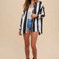 Annie Wear Striped Dropped Shoulder Button Up Shirt - Farnelli