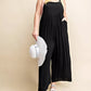 Kori America Full Size Sleeveless Ruched Wide Leg Overalls - Farnelli