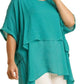 Umgee Full Size Cuffed Half Sleeve Layered Top Plus Size - Farnelli