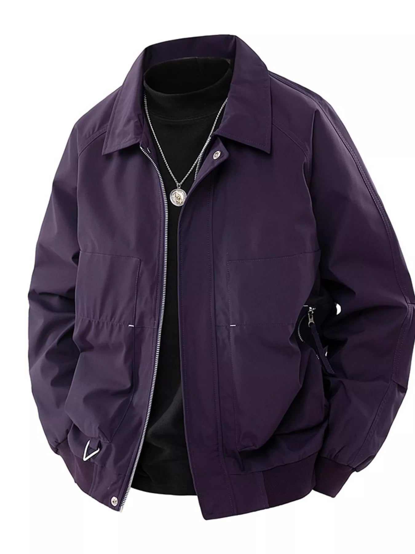Men's Plus Size Zip Up Long Sleeve Jacket - Farnelli
