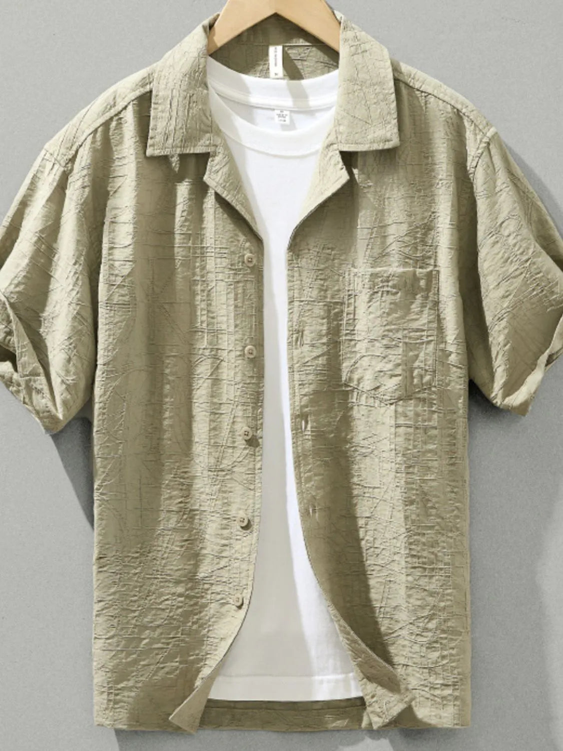 Men's Plus Size Button Up Short Sleeve Shirt - Farnelli