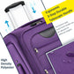 HouseOfZazla expandable softside luggage 3-piece set with spinner wheels in multiple colors