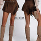 Fringed Suede Mini Skort - Farnelli