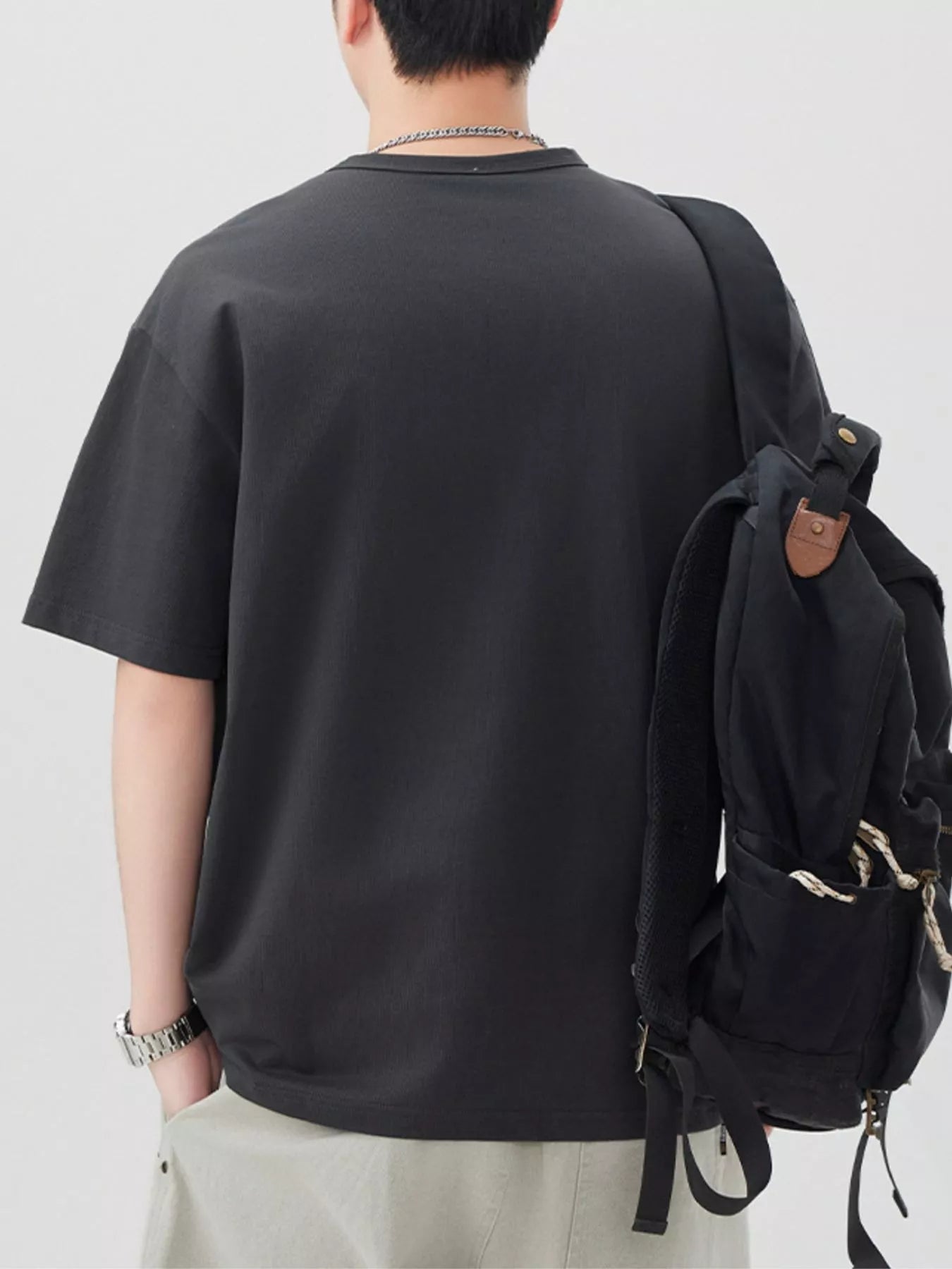 Men's Plus Size Button Detail Short Sleeve T-Shirt - Farnelli