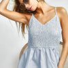 BiBi Eyelet Woven Sleeveless Elasticized Top - ICE BLUE