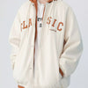 Men's Plus Size Snap Down Long Sleeve Drawstring Hooded Jacket - Cream White