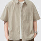 Men's Plus Size Striped Button Up Short Sleeve Shirt - Farnelli