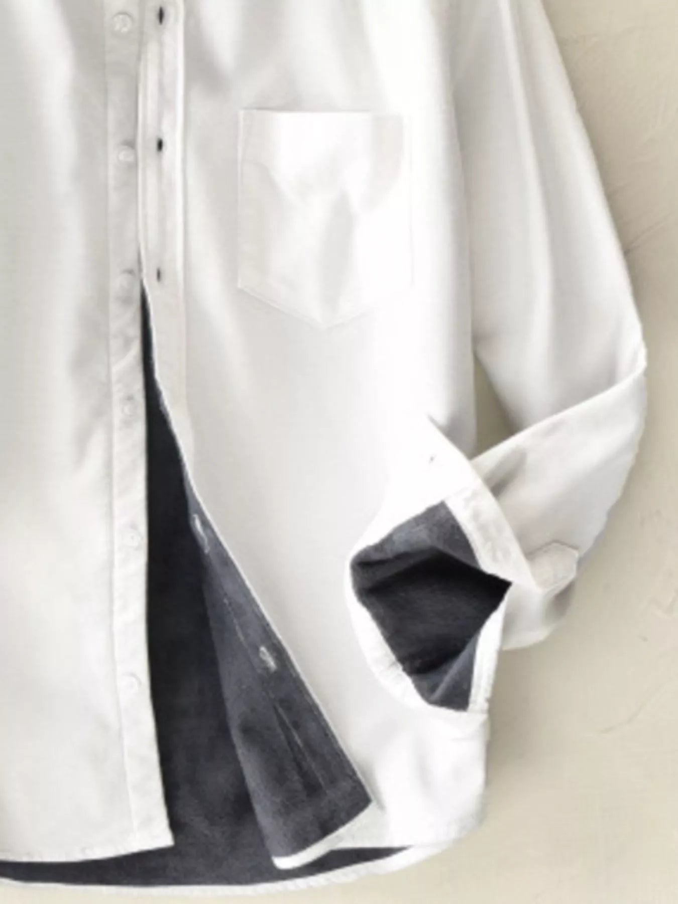 Men's Plus Size Casual Fleece Lined Button Up Shirt - Farnelli
