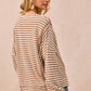 BiBi Open Seam Detail Textured Stripe Knit Top - Farnelli