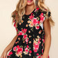 Haptics Floral Ruffle Short Sleeve Babydoll Top - Farnelli