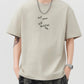Men's Plus Size Letter Round Neck Short Sleeve T-Shirt - Farnelli