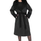 Boston Genuine Silver Fox Cashmere Blend Double-Face Coat in Graphite