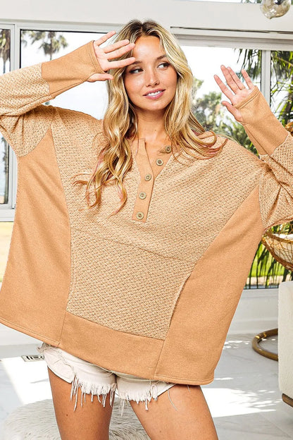 BiBi Thumb Opening Long Sleeve Top with Kangaroo Pocket - Farnelli