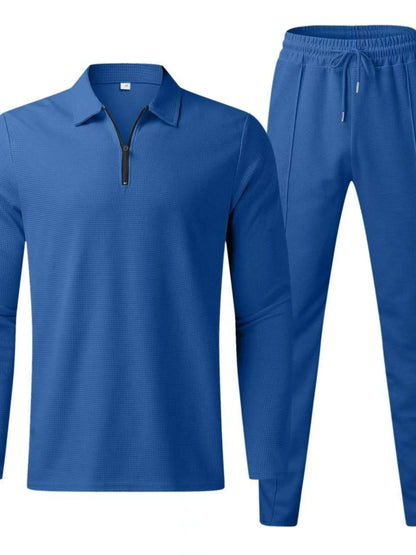 Men's Full Size Long Sleeve Top and Pants Set Plus Size - Farnelli