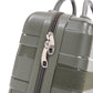 HouseOfZazla green 4-piece hard case spinner luggage set with matching cosmetic case