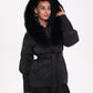 Amanda Genuine Fur Trim Down Fill Coat