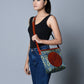Neela Ajrakh Leather Tote Bag
