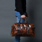 Espresso Elegance Carry on Duffle, Saddle Tan