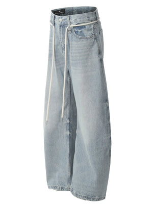 Men's High Waist Washed Straight Jeans - Farnelli