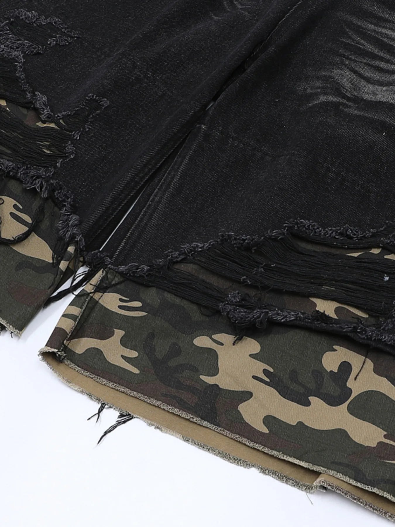 Men's Distressed Camouflage Denim Shorts - Farnelli