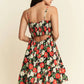 Davi & Dani Floral Scalloped Cutout Back Mini Dress - Farnelli