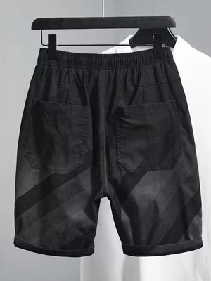 Men's Plus Size Striped Casual Drawstring Shorts - Farnelli