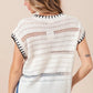 BiBi Stitch Edge Pointelle Side Slit Sweater Vest - Farnelli