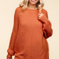 Haptics Full Size Side Slit Texture Asymmetric Sweater - Farnelli