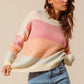 SO ME Multi Color Block Long Sleeve Sweater - Farnelli