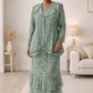 CLEARANCE - Hosanna 5616 Modest 3-Piece Set Ankle Length Lace Pink Dress (Size XL)