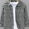 Men's Plus Size Plaid Button Up Long Sleeve Shirt - Black Plaid