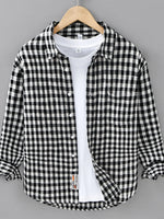Men's Plus Size Plaid Button Up Long Sleeve Shirt - Farnelli