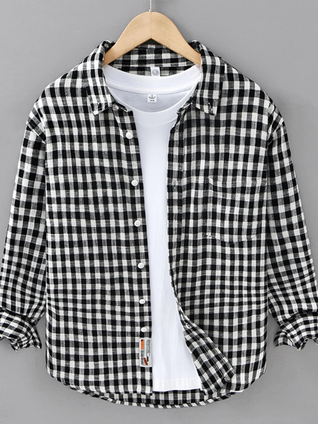 Men's Plus Size Plaid Button Up Long Sleeve Shirt - Farnelli