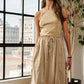 ADORA Drawstring Sleeveless Washed Dress - Farnelli