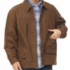 Men's Full Size Button Up Long Sleeve Jacket Plus Size - Caramel