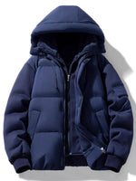 Men's Plus Size Warm Hooded Padded Puffer Jacket - Farnelli